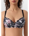 Бюстгальтер цветы на черном