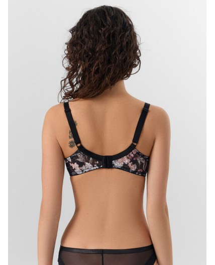 Бюстгальтер цветы на черном