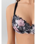 Бюстгальтер цветы на черном