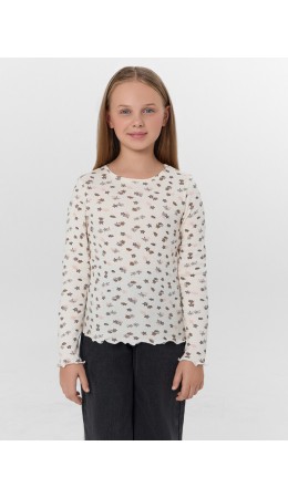 Джемпер цветочки на молочном