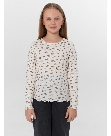 Джемпер цветочки на молочном