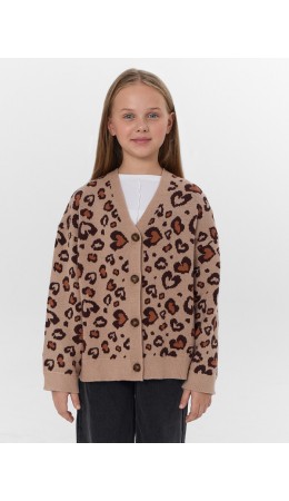 Кардиган леопард на бежевом