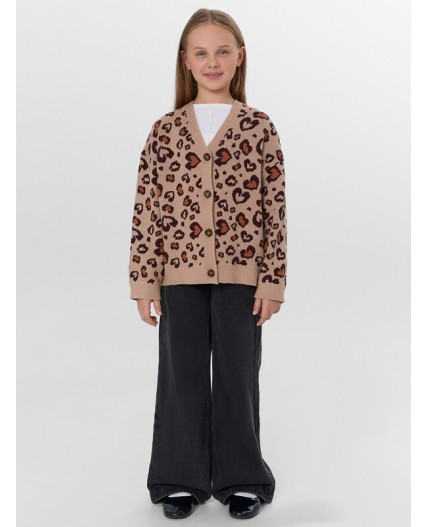 Кардиган леопард на бежевом