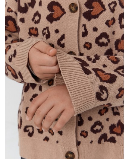 Кардиган леопард на бежевом