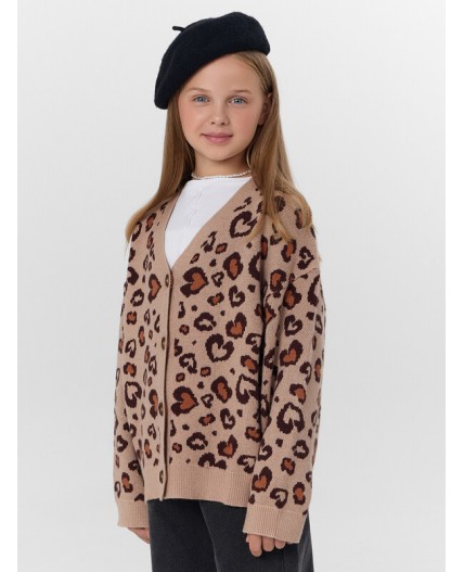 Кардиган леопард на бежевом