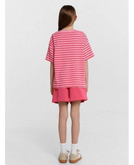 Комплект полоска на розовом саше +маджента