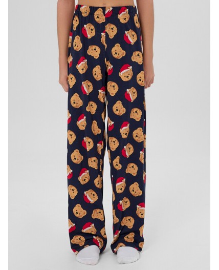 Комплект красный +праздничные медвежата на синем