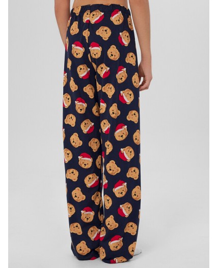 Комплект красный +праздничные медвежата на синем