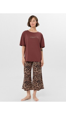 Комплект горячий шоколад +леопард на песочном