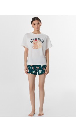 Комплект белый +зверята на зеленом