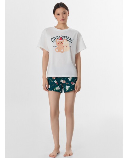 Комплект белый +зверята на зеленом