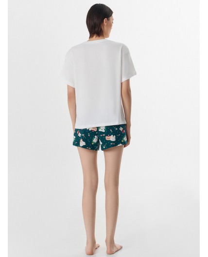 Комплект белый +зверята на зеленом