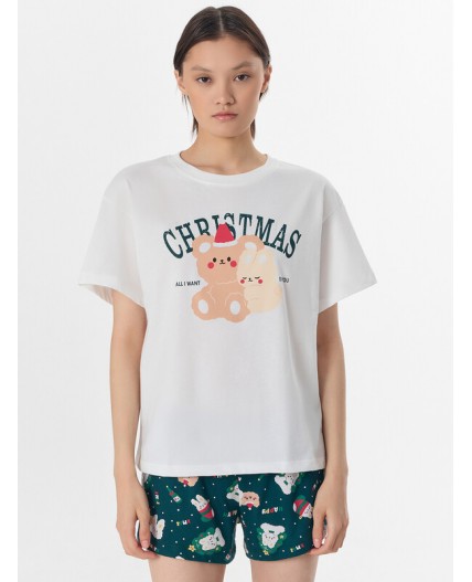 Комплект белый +зверята на зеленом