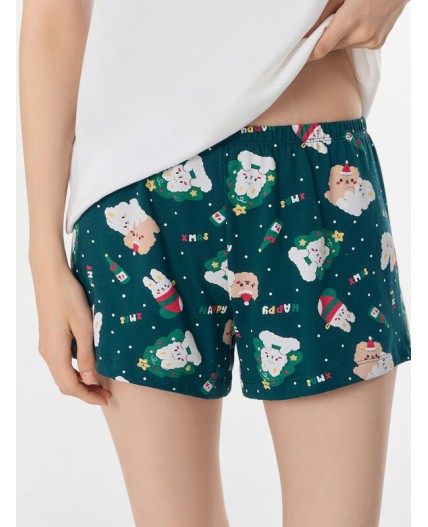 Комплект белый +зверята на зеленом