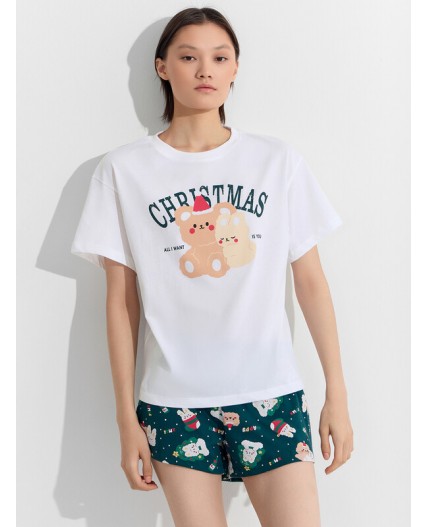 Комплект белый +зверята на зеленом