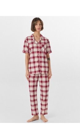 Комплект молочно -бордовая клетка