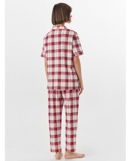 Комплект молочно -бордовая клетка