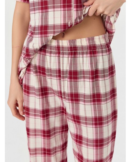 Комплект молочно -бордовая клетка