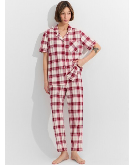 Комплект молочно -бордовая клетка