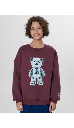 Свитшот ежевичный +печать