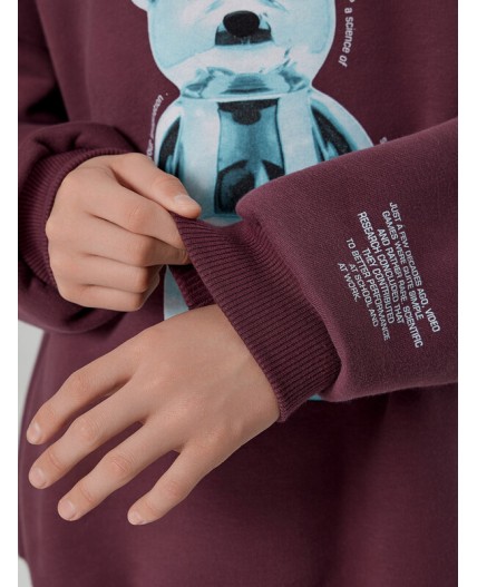 Свитшот ежевичный +печать