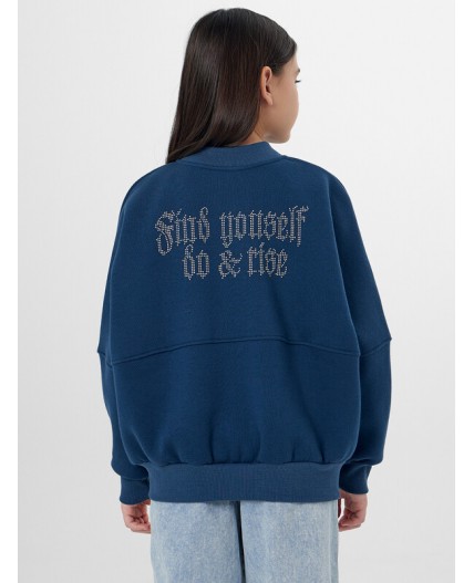 Толстовка синий +печать