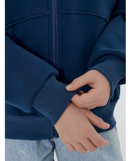 Толстовка синий +печать