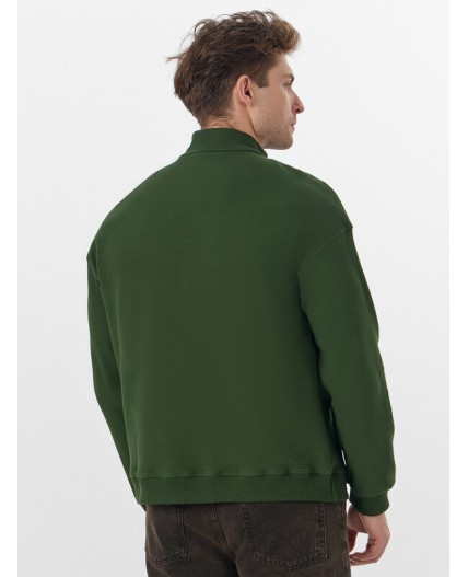 Толстовка т.зеленый +печать