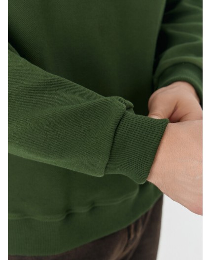 Толстовка т.зеленый +печать