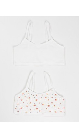 Топ белый +цветочки на белоснежном