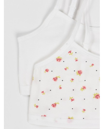 Топ белый +цветочки на белоснежном