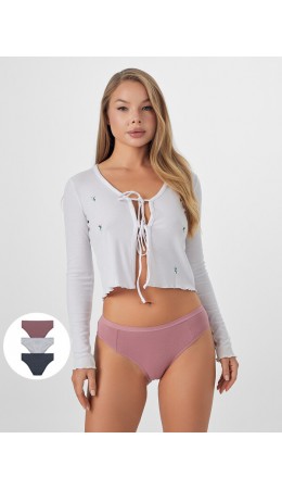 Трусы т.розовый +серый меланж 4306-А +т.серый