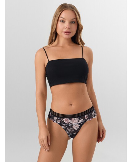 Трусы цветы на черном1