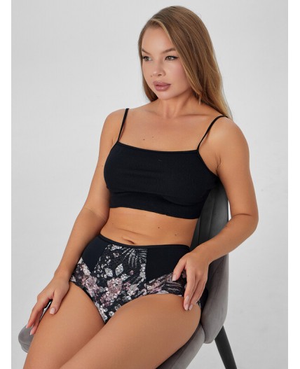 Трусы цветы на черном1