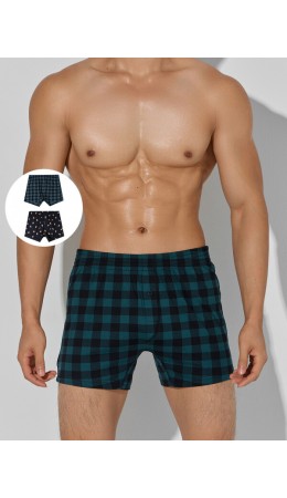 Трусы черная клетка на зеленом +пряники на черном