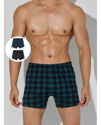 Трусы черная клетка на зеленом +пряники на черном