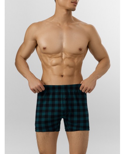 Трусы черная клетка на зеленом +пряники на черном