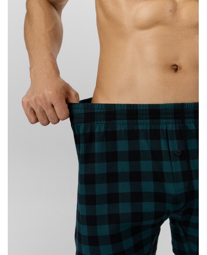 Трусы черная клетка на зеленом +пряники на черном