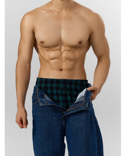 Трусы черная клетка на зеленом +пряники на черном