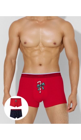 Трусы красный +маленькие леденцы на т.синем