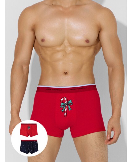 Трусы красный +маленькие леденцы на т.синем