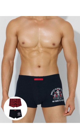 Трусы черный +черная клетка на красном