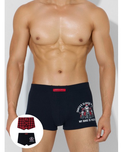 Трусы черный +черная клетка на красном