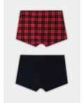Трусы черный +черная клетка на красном