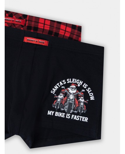 Трусы черный +черная клетка на красном