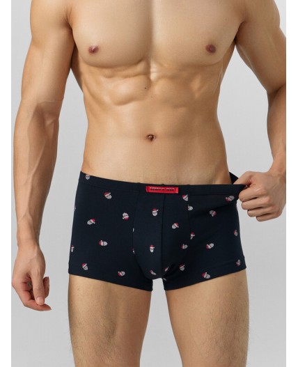 Трусы мелкая набивка на черном +красный +снеговики на сером