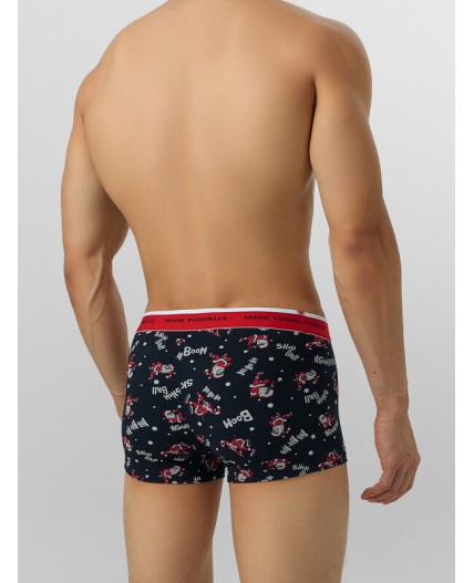 Трусы Деды морозы на черном +красный +ч.клетка на красном