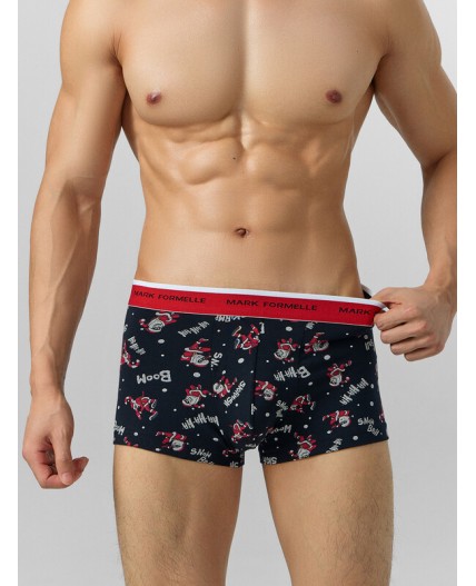 Трусы Деды морозы на черном +красный +ч.клетка на красном