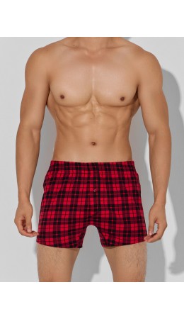 Трусы черная клетка на красном
