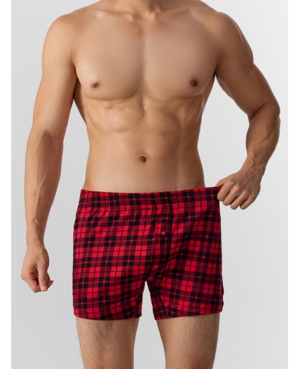 Трусы черная клетка на красном